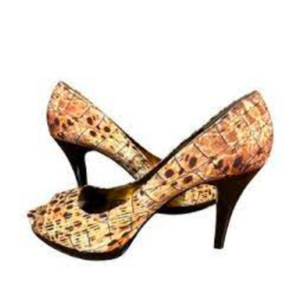 Nine West Danee Cheetah Animal Print Platform Pump Heels Sz 9